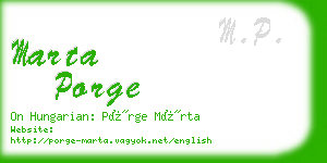 marta porge business card